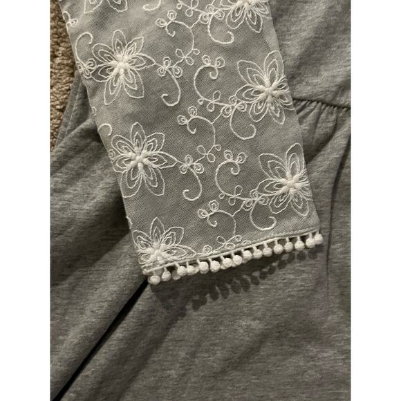 Garnet Hill Kids Gray Dress with Lace Details - Size L - Picture 5 of 6